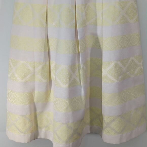 Maggy London Women Yellow Cocktail Dress Pleated Pearl Neck Size 12 - Picture 5 of 12